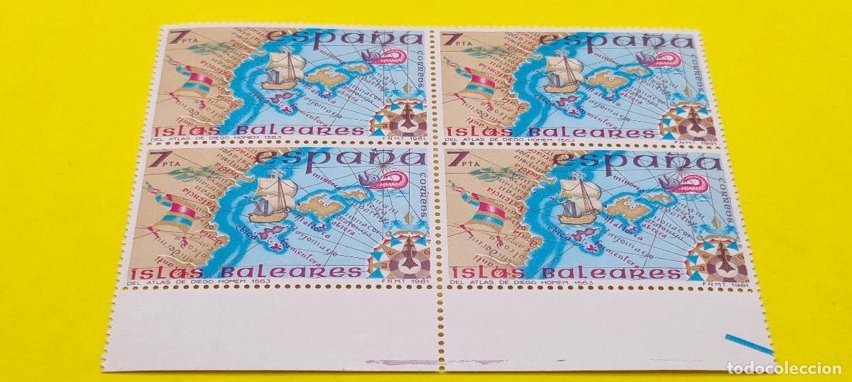 Sellos: Espa&ntilde;a 1981. Edifil 2622. Espa&ntilde;a insular. I. Baleares. Atlas de Diego Hommen. Nuevos. Bloque de 4