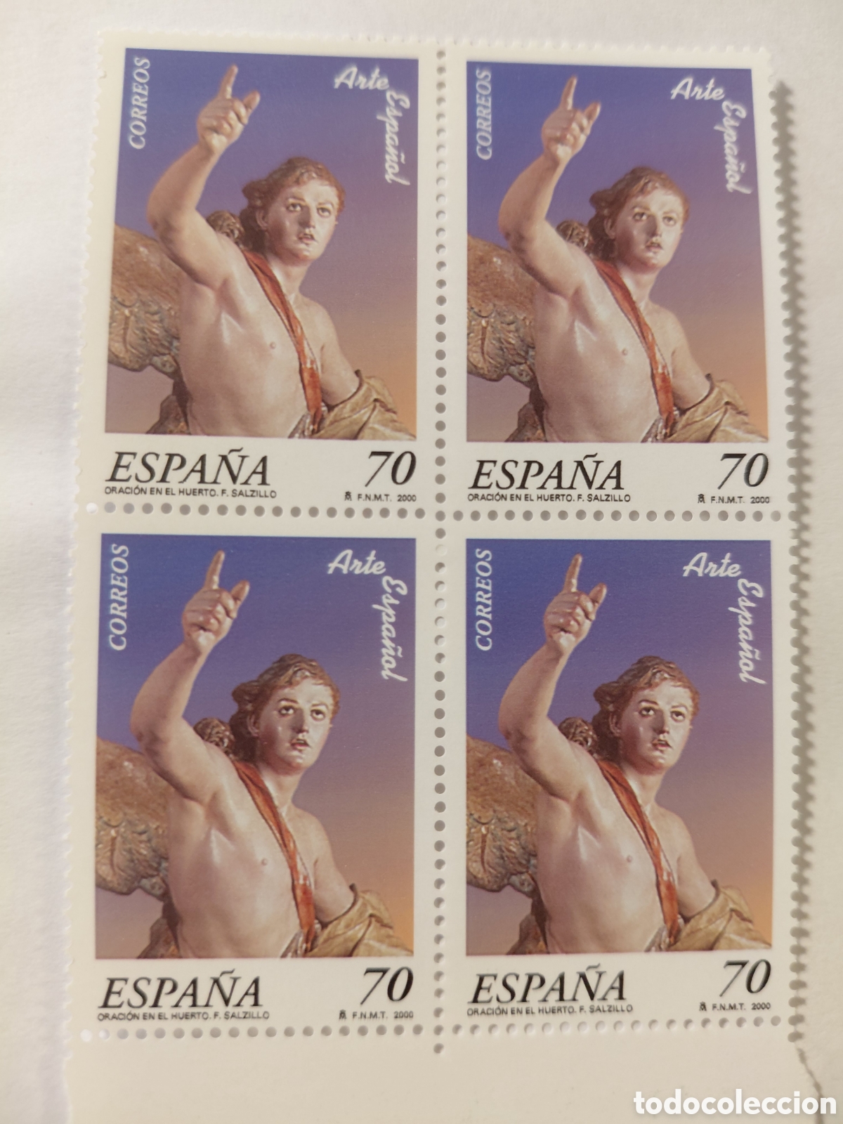 Sellos: Bloque 4x70 pts arte espa&ntilde;ol Salzillo 2000