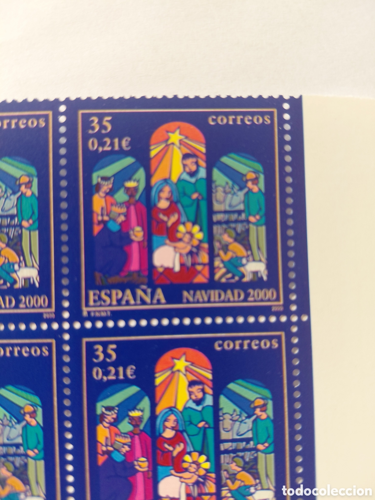 Sellos: Bloque 4x35 pts Navidad 2000 - Foto 2