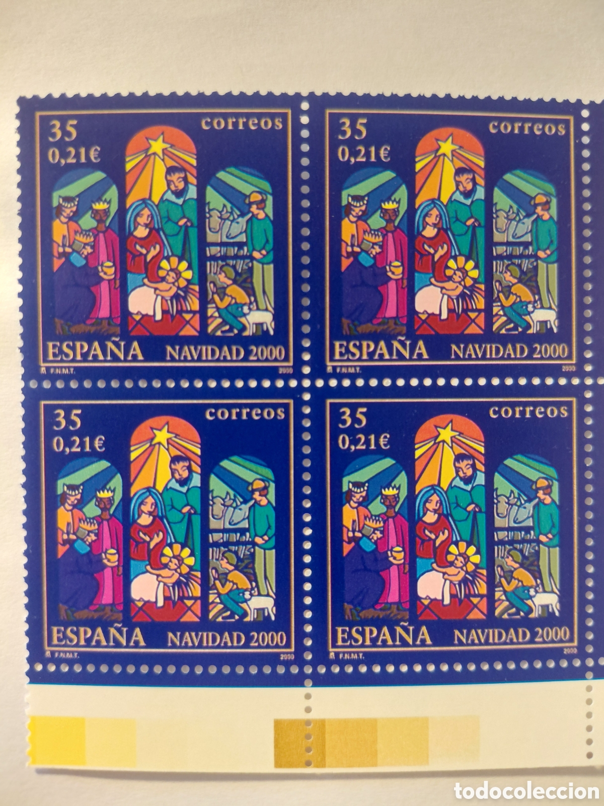 Sellos: Bloque 4x35 pts Navidad 2000