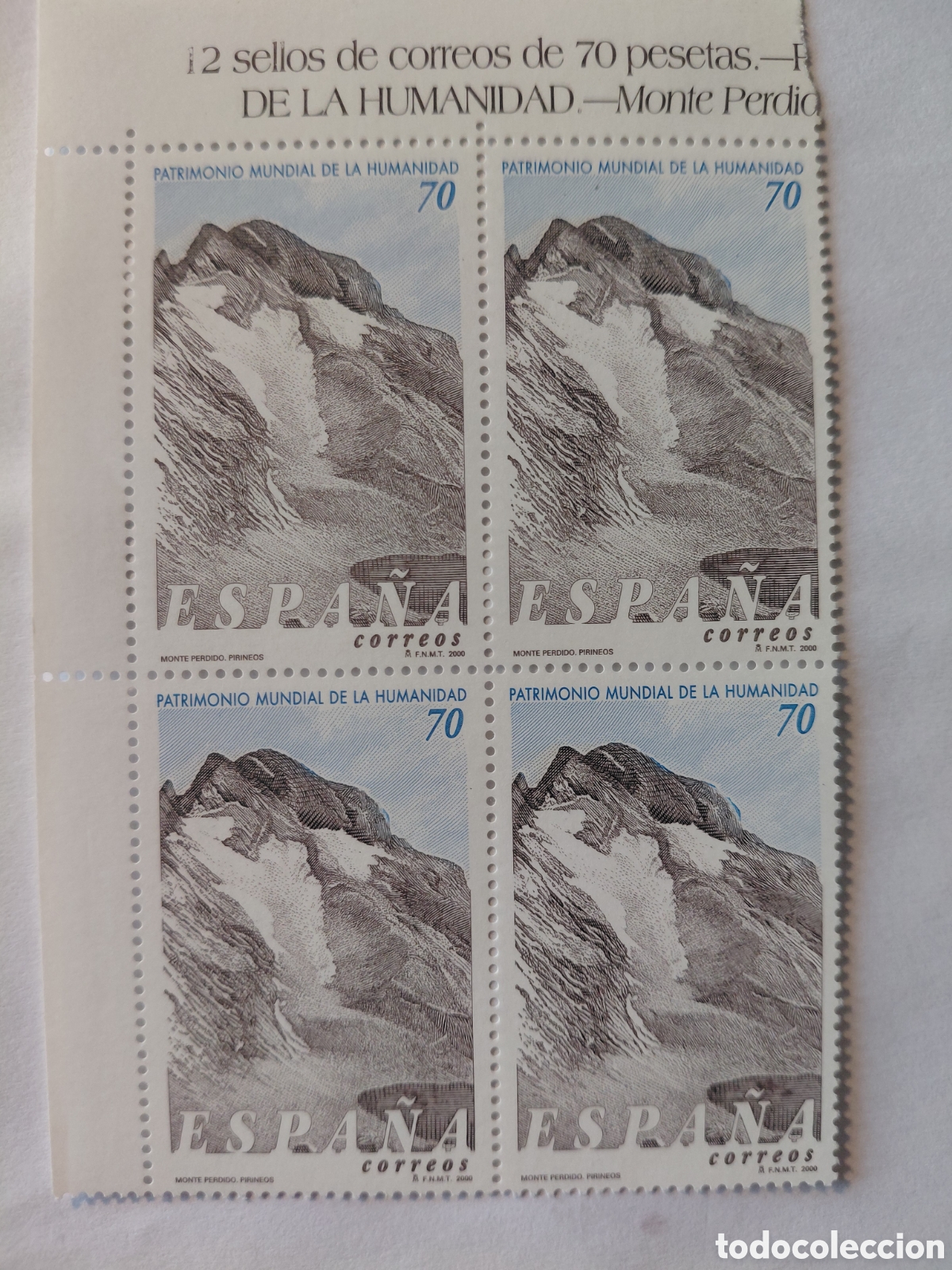Sellos: Bloque 4x70 pts Patrimonio de la Humanidad 2000