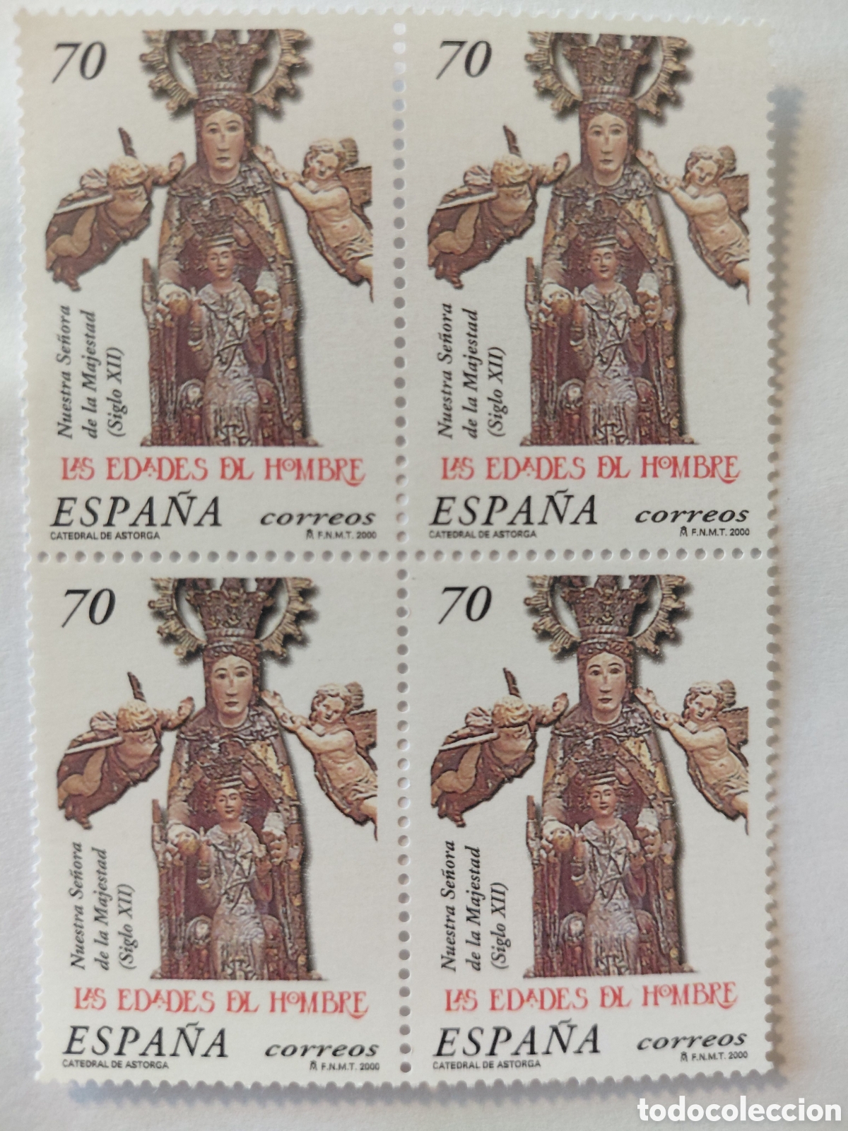 Sellos: Bloque 4x70 pts las edades del Hombre 2000