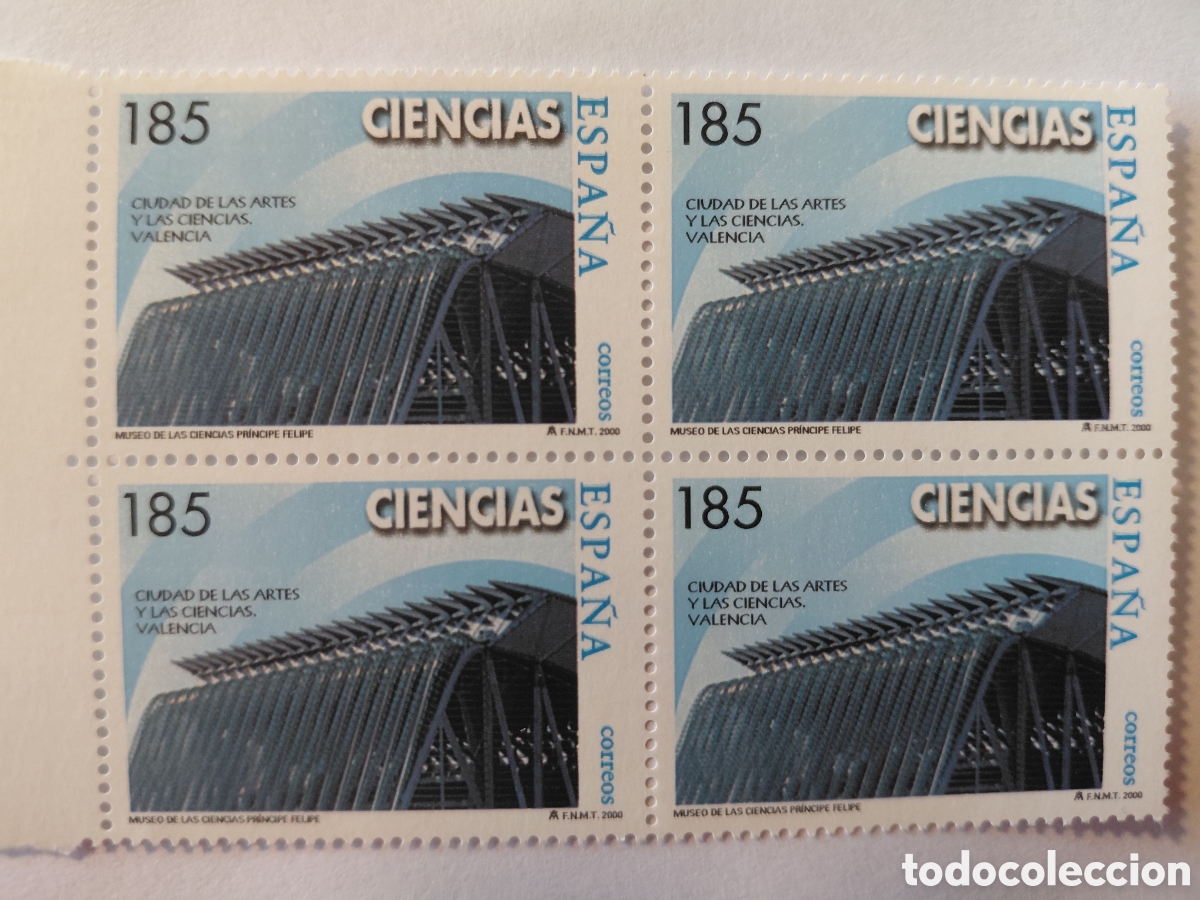 Sellos: Bloque 4x185 pts Ciudad de las Artes y las Ciencias 2000