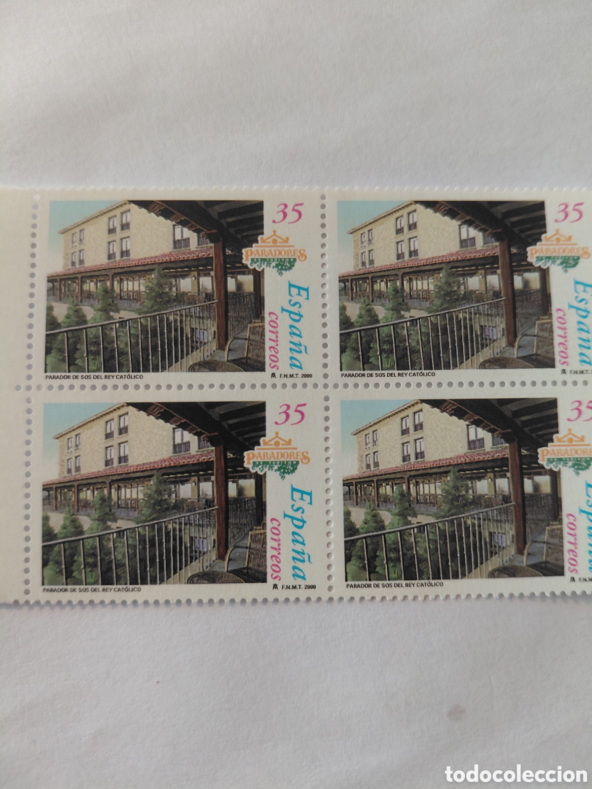 Sellos: Bloque 4x35 pts Paradores 2000