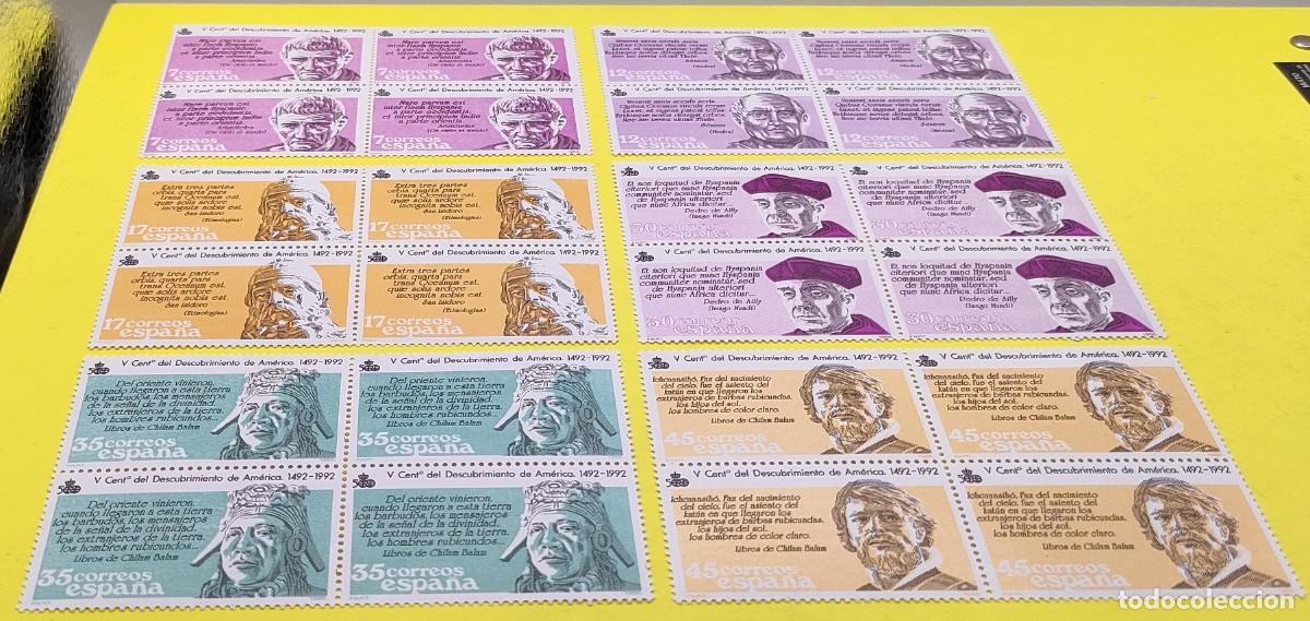 Sellos: Espa&ntilde;a 1986. Edifil 2860-61-62-63-64-65. V Centenario Descubrimiento Am&eacute;rica. Nuevos. Bloques de 4