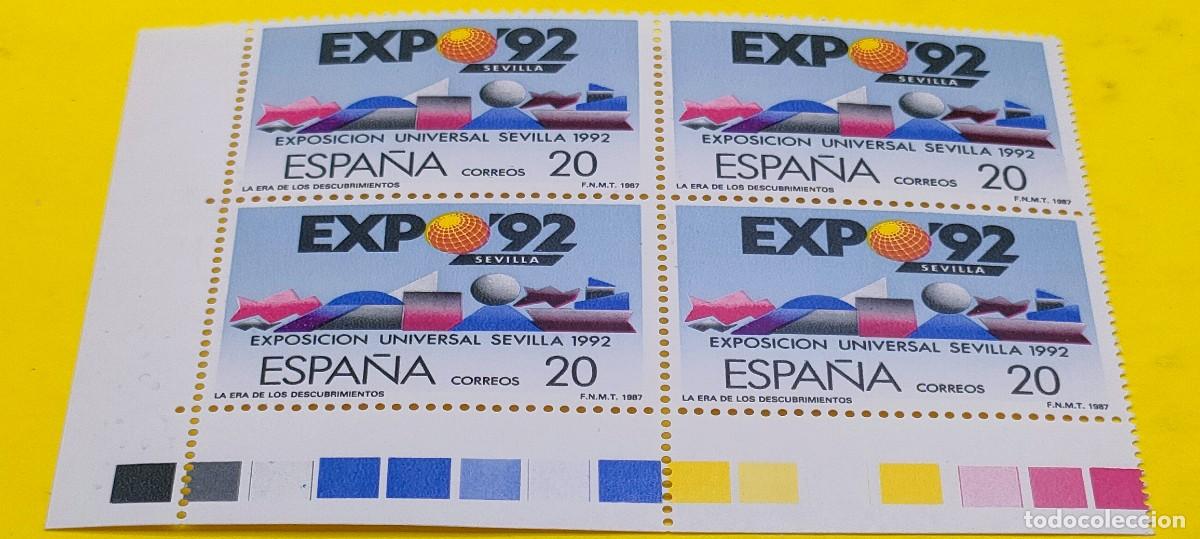 Sellos: Espa&ntilde;a 1987. Edifil 2875 A. Exposici&oacute;n Universal de Sevilla. EXPO'92. Nuevos. Bloque de 4