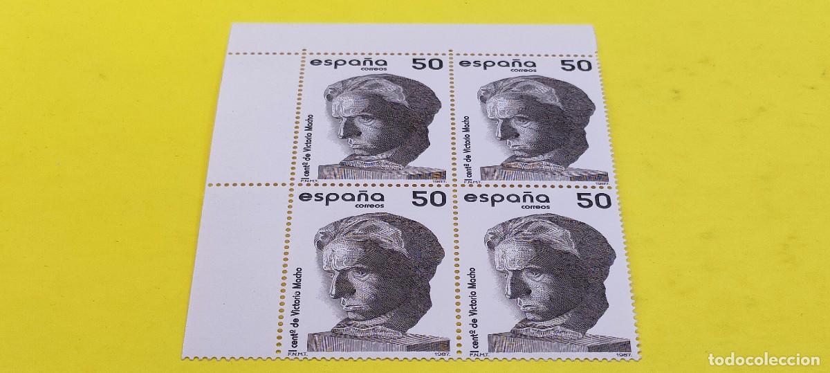Sellos: Espa&ntilde;a 1987. Edifil 2884. Centenarios. I cent. nacimiento de Victorio Macho. Nuevos. Bloque de 4