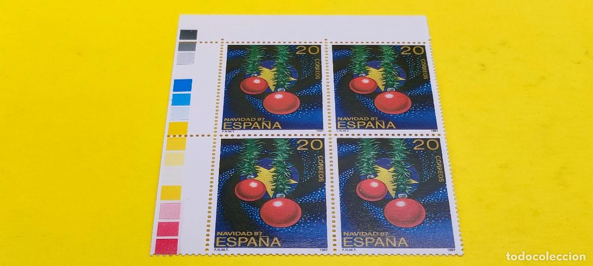 Sellos: Espa&ntilde;a 1987. Edifil 2925. Navidad con los colores de Espa&ntilde;a y Europa. Nuevos. Bloque de 4