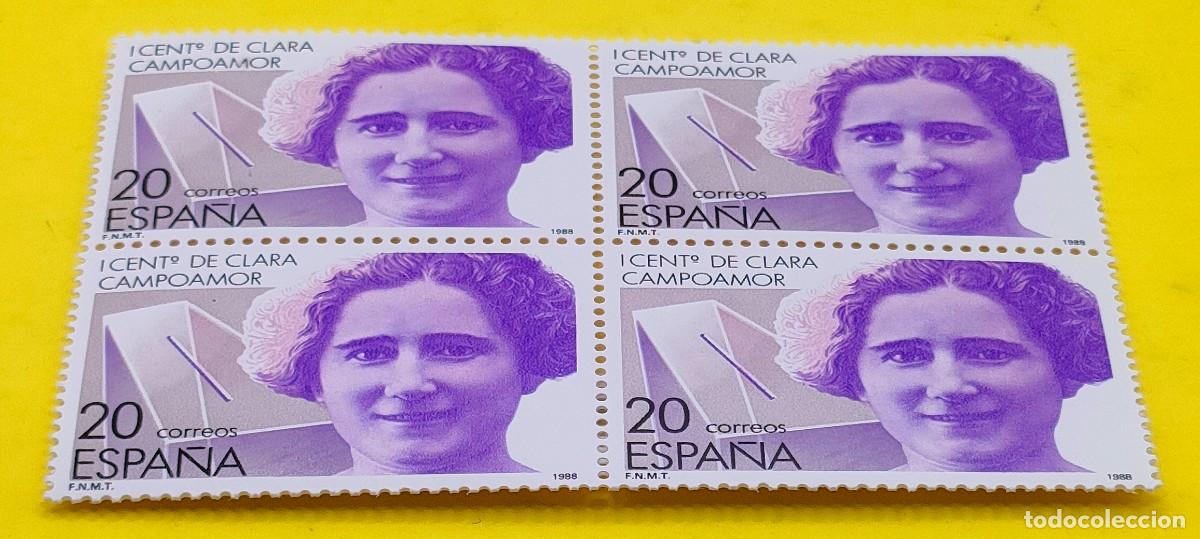 Sellos: Espa&ntilde;a 1988. Edifil 2929. I Centenario del nacimiento de Clara Campoamor. Nuevos. Bloque de 4