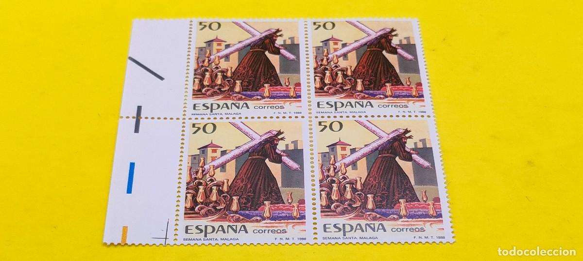 Sellos: Espa&ntilde;a 1988. Edifil 2934. Grandes fiestas populares. Semana Santa de M&aacute;laga. Nuevos. Bloque de 4