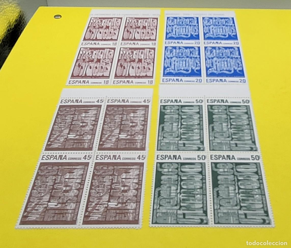 Sellos: Espa&ntilde;a 1988. Edifil 2978, 2979, 2980, 2981. Patrimonio de la Humanidad. Nuevos. 4 Bloques de 4