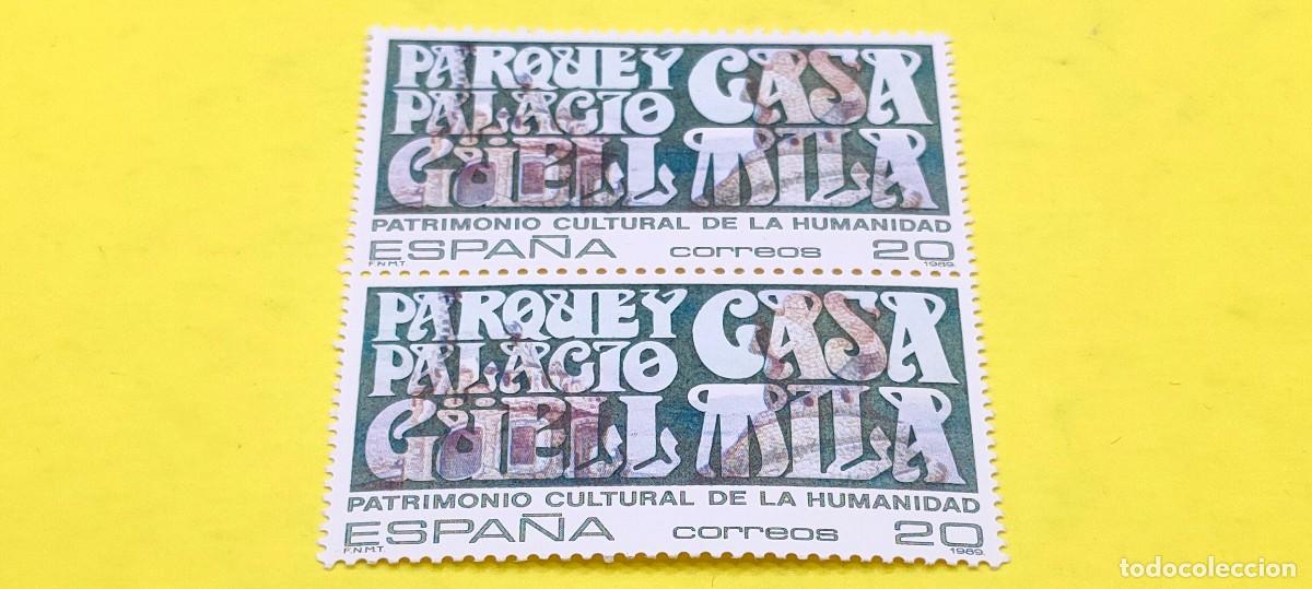 Sellos: Espa&ntilde;a 1989. Edifil 3038. Patrimonio de la Humanidad. Parque G&uuml;ell y Casa Mil&aacute;. Nuevos. Bloque de 2