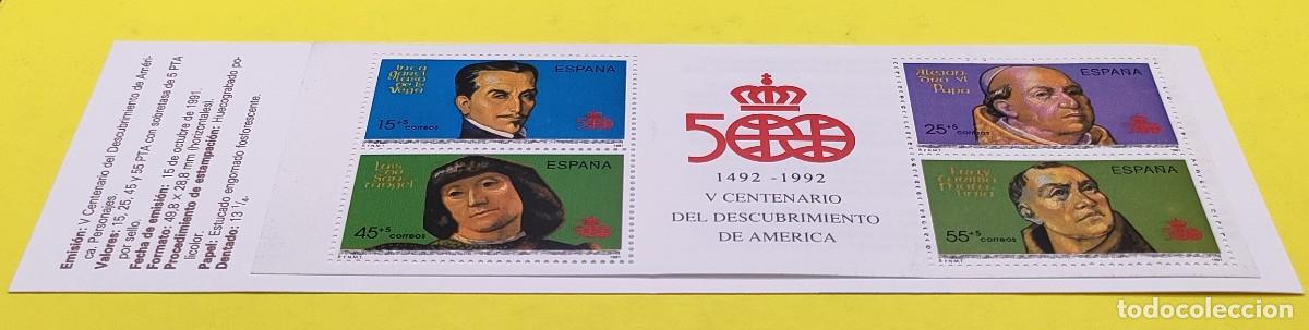 Sellos: Espa&ntilde;a 1991. Edifil 3137C. V centenario Descubrimiento Am&eacute;rica. Nuevo. Carn&eacute; Carterita (2)