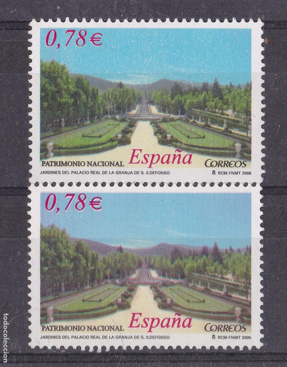 Sellos: AA2-Jardines de la Granja . VARIEDAD ** Sin Fijasellos . LUJO