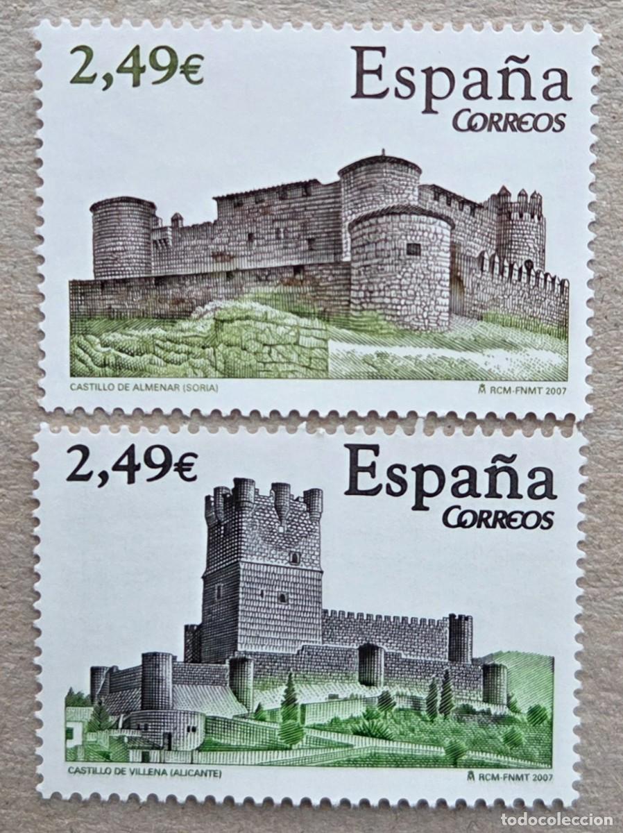 Sellos: 2007. ESPA&Ntilde;A. 4349 / 4350. Castillos. Almenar de Soria y Villena (Alicante). Serie completa. Nuevo.