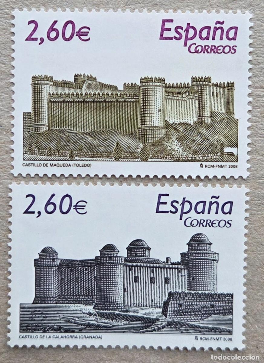 Sellos: 2008. ESPA&Ntilde;A. 4439/4440. Castillos. Maqueda (Toledo) y La Calahorra (Granada). Serie completa. Nuevo