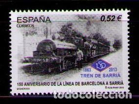 Sellos: ESPA&Ntilde;A 2013 - EFEMERIDES - TREN BARCELONA-SARRIA - EDIFIL N&ordm; 4800**