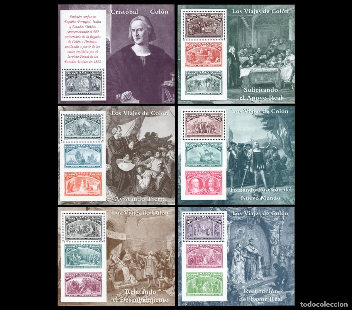 Sellos: Espa&ntilde;a 1992 | Los Viajes de Col&oacute;n | Edifil 3204/9 - Yvert BF 51/6 MNH **