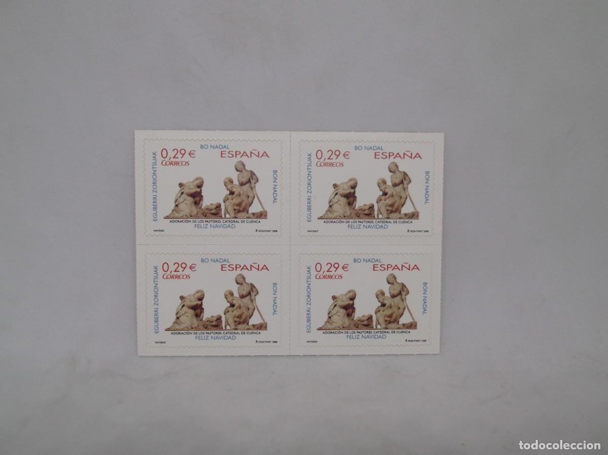 Sellos: Espa&ntilde;a 2006 Adoraci&oacute;n de los pastores Catedral de Cuenca.Feliz Navidad.Lote de cuatro nuevos