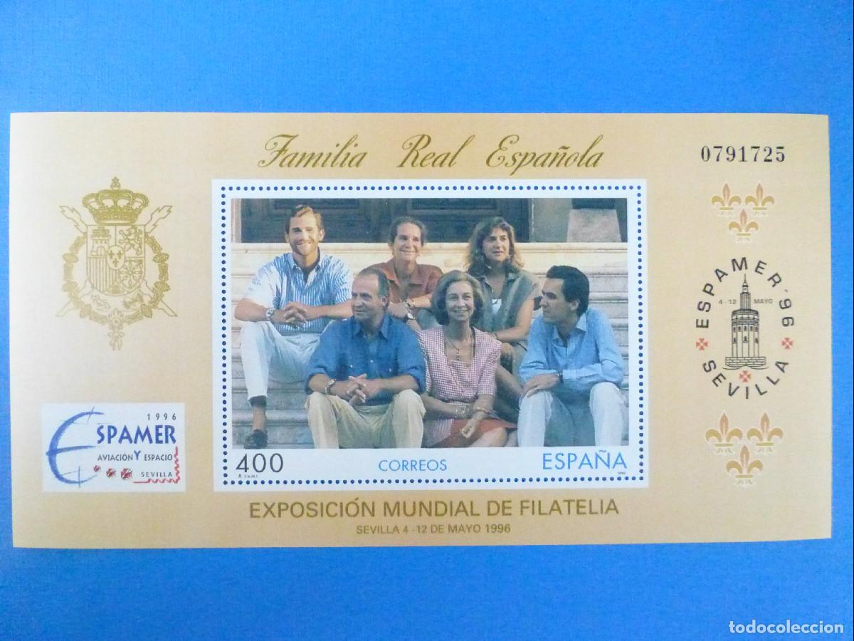 Sellos: SELLO - Hojita SH3428 - Familia Real - EDIFIL 3428 - A&ntilde;o 1996