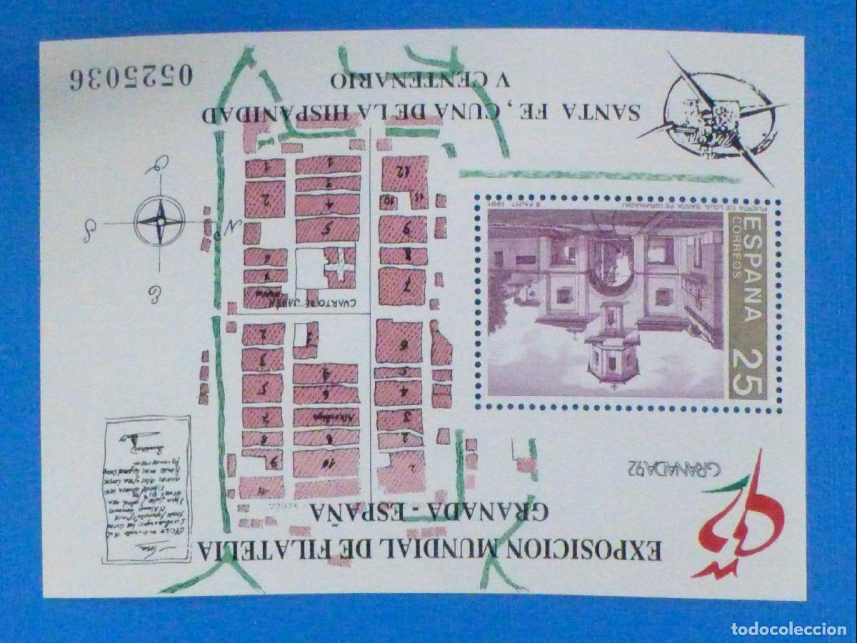 Sellos: SELLO - Hojita SH3109 - V Centenario fundaci&oacute;n Santa Fe - EDIFIL 3109 - A&ntilde;o 1991