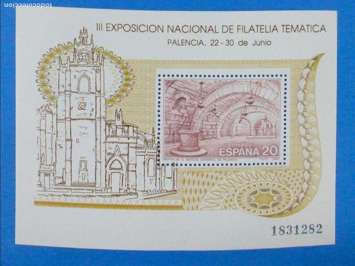 Sellos: SELLO - Hojita SH3074 - Exposici&oacute;n Filat&eacute;lica Tem&aacute;tica, Palencia - EDIFIL 3074 - A&ntilde;o 1990