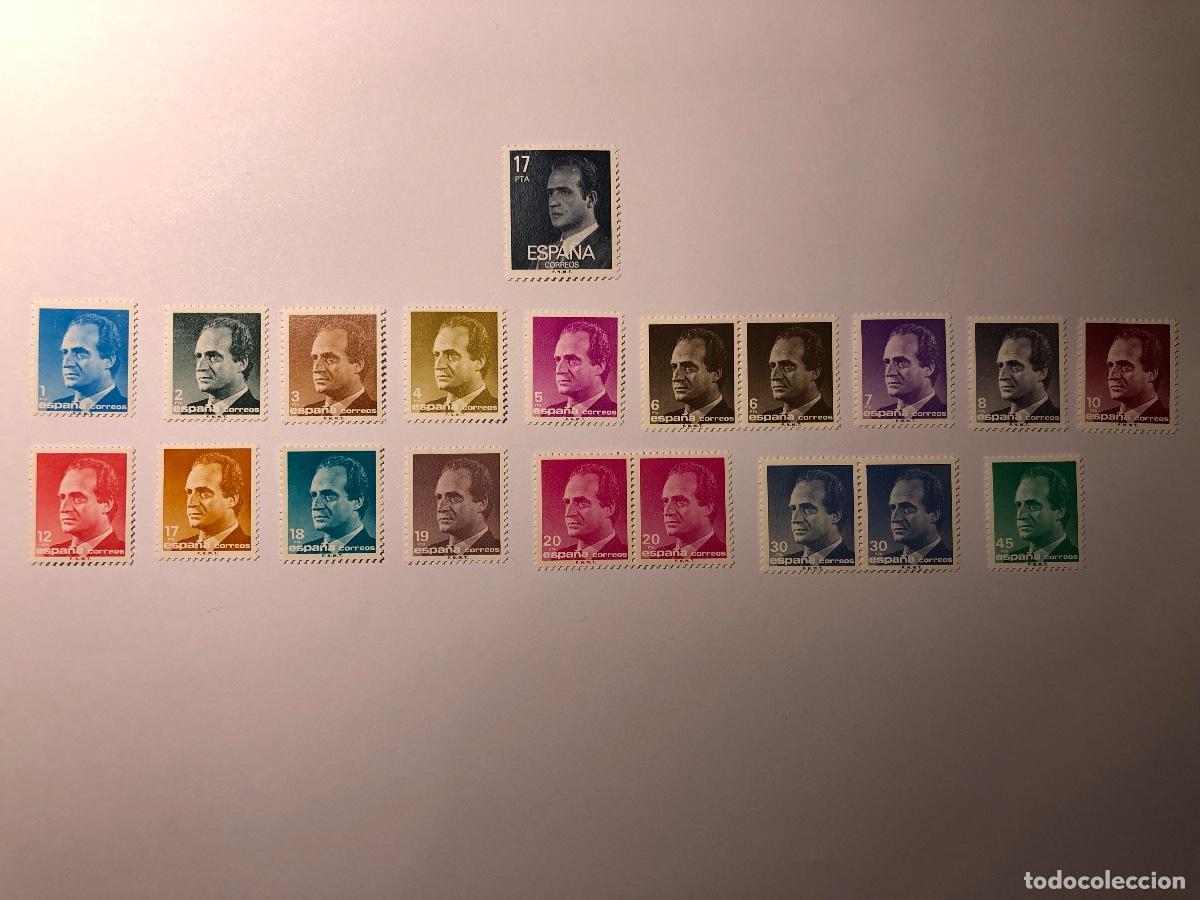 Sellos: Colecci&oacute;n de 20 sellos Serie B&aacute;sica de Correos de Espa&ntilde;a rey Juan Carlos I. Emitida entre 1970-80.