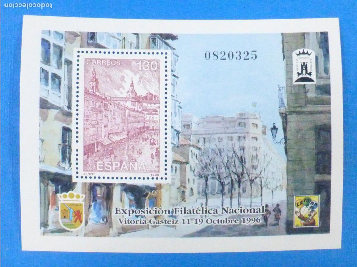 Sellos: SELLO - Hojita SH3451 - Exposici&oacute;n Filat&eacute;lica Nacional, Vitoria- EDIFIL 3451 - A&ntilde;o 1996
