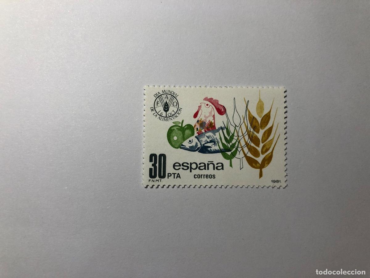 Sellos: Sello postal de Espa&ntilde;a del a&ntilde;o 1981 de 30 pesetas. D&iacute;a Mundial de la Alimentaci&oacute;n. Edifil 2629 Nuevo