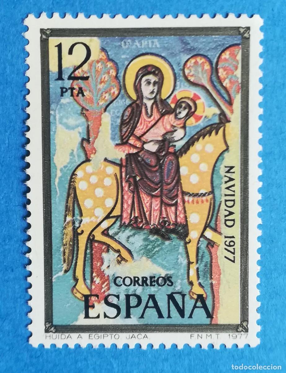Sellos: Navidad 1977. Huida a Egipto. Jaca. Edifil 2447. Nuevo sin fijasellos.