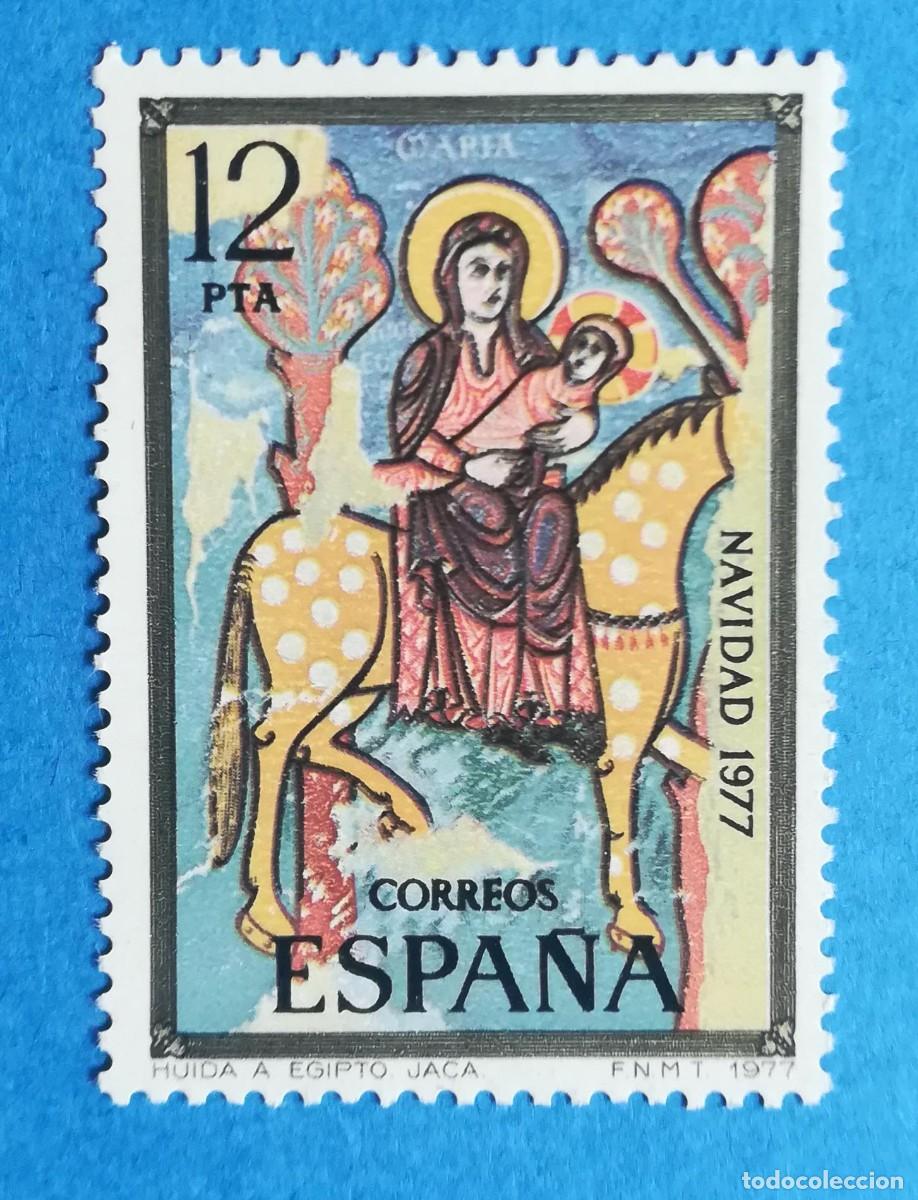 Sellos: Navidad 1977. Huida a Egipto. Jaca. Edifil 2447. Nuevo sin fijasellos.