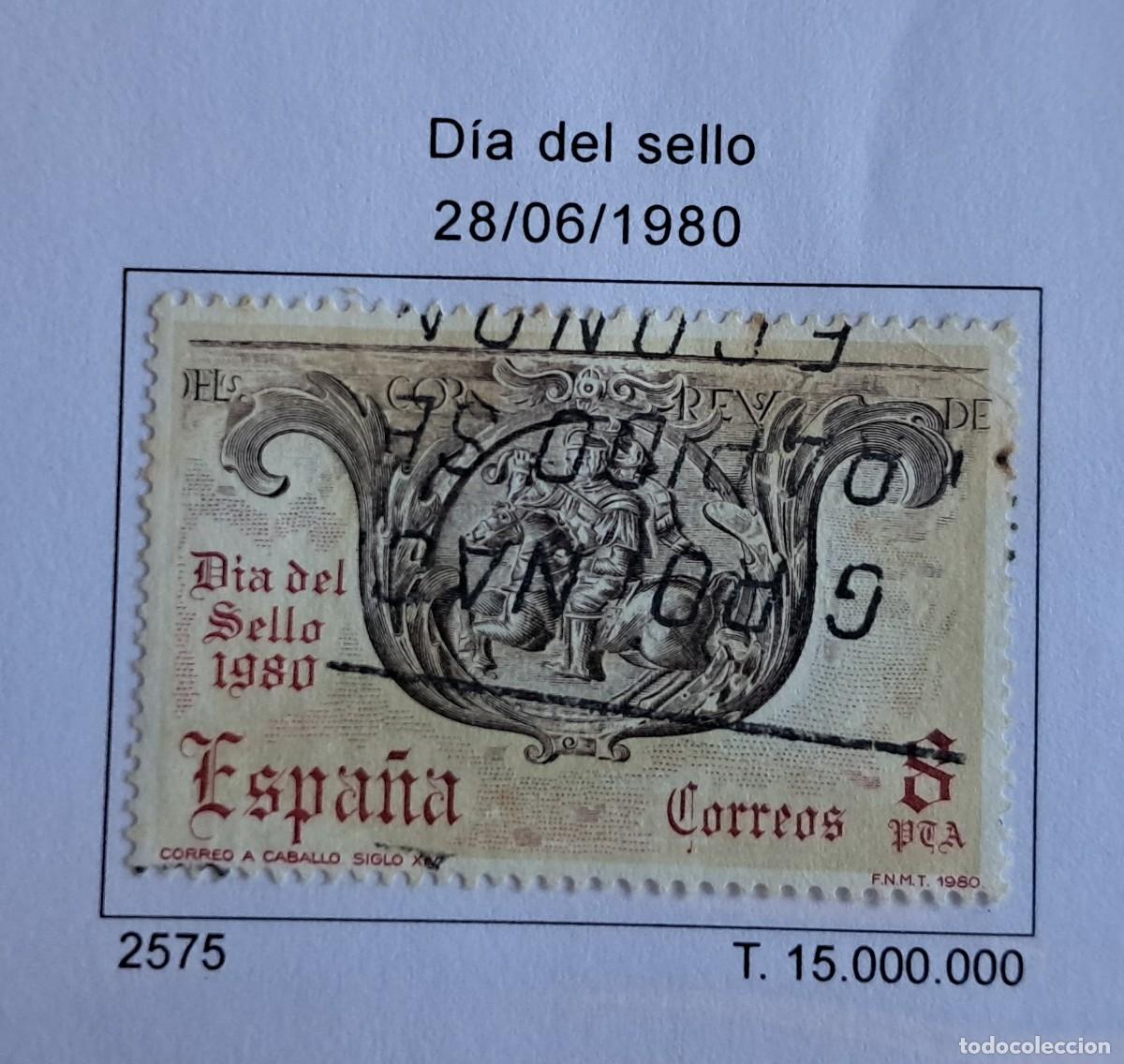 Sellos: sello de Espa&ntilde;a usado, d&iacute;a del sello, edifil 2575, a&ntilde;o 1980.