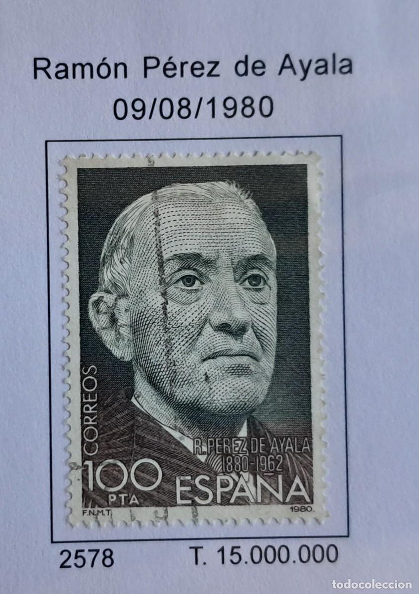 Sellos: sello de Espa&ntilde;a usado, Ram&oacute;n P&eacute;rez De Ayala, edifil 2578, a&ntilde;o 1980.