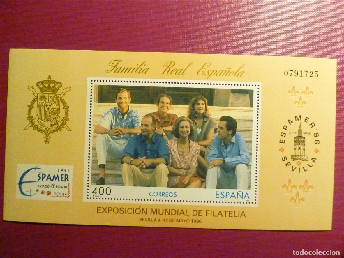 Sellos: SELLO - Hojita SH3428 - Familia Real - EDIFIL 3428 - A&ntilde;o 1996