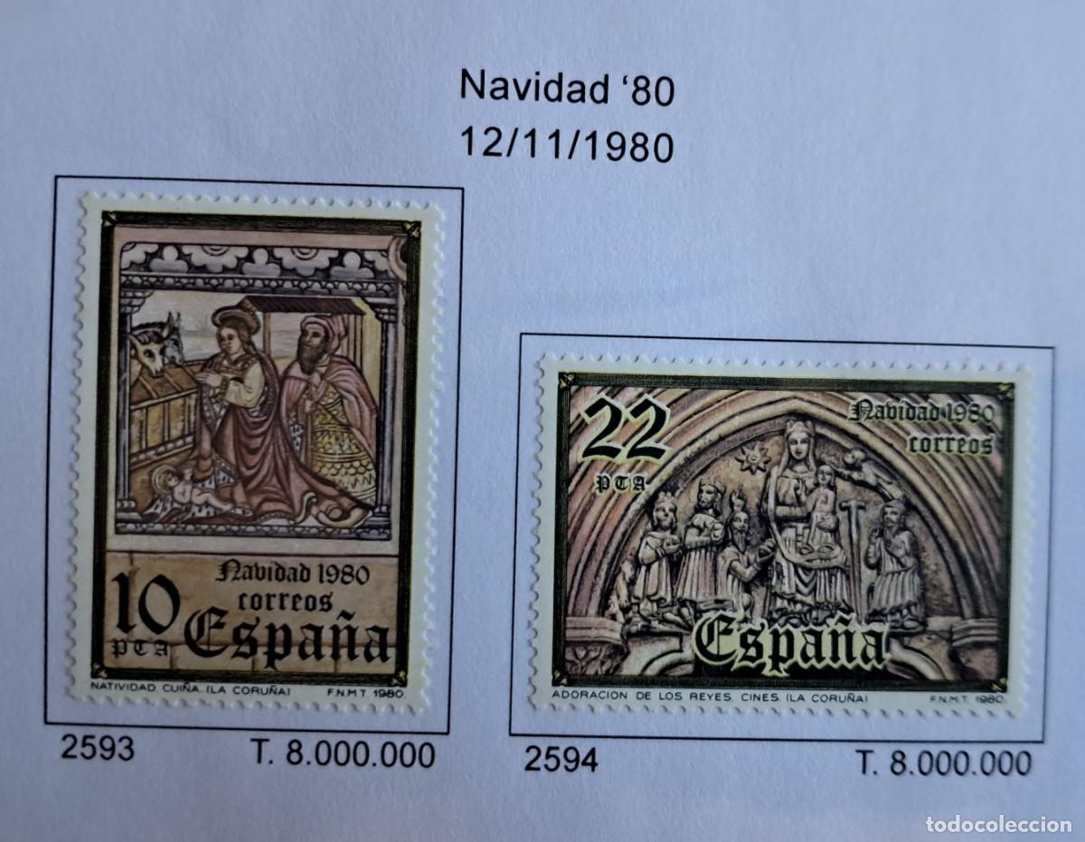 Sellos: serie completa de sellos usados, navidad 80, edifil 2593-2594, a&ntilde;o 1980.
