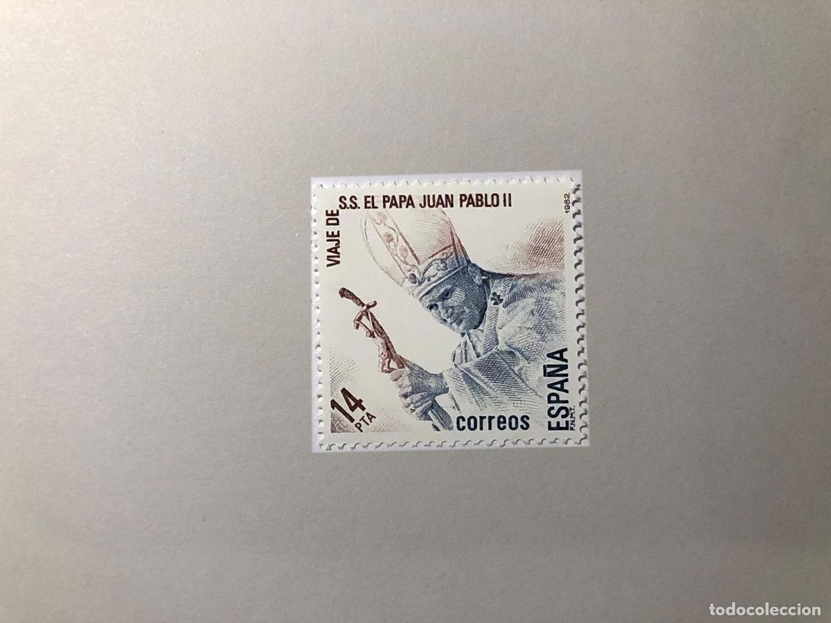 Sellos: Sello postal Correos Espa&ntilde;a, 1982. Valor facial 14 PTA. Papa Juan Pablo II. Edifil 2675. Nuevo