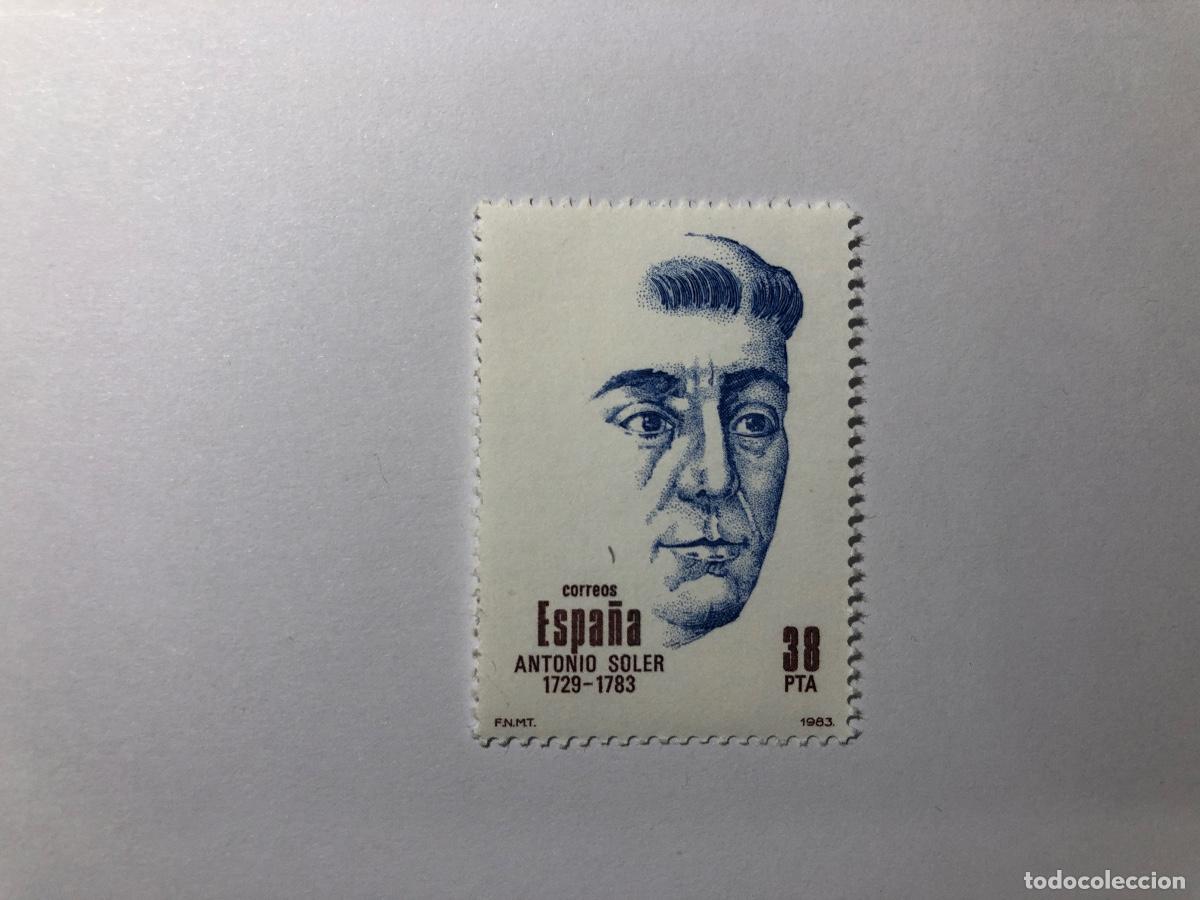 Sellos: Sello postal Correos Espa&ntilde;a, 1983. Valor facial 38 PTA. Edifil 2706. Antonio Soler. Nuevo
