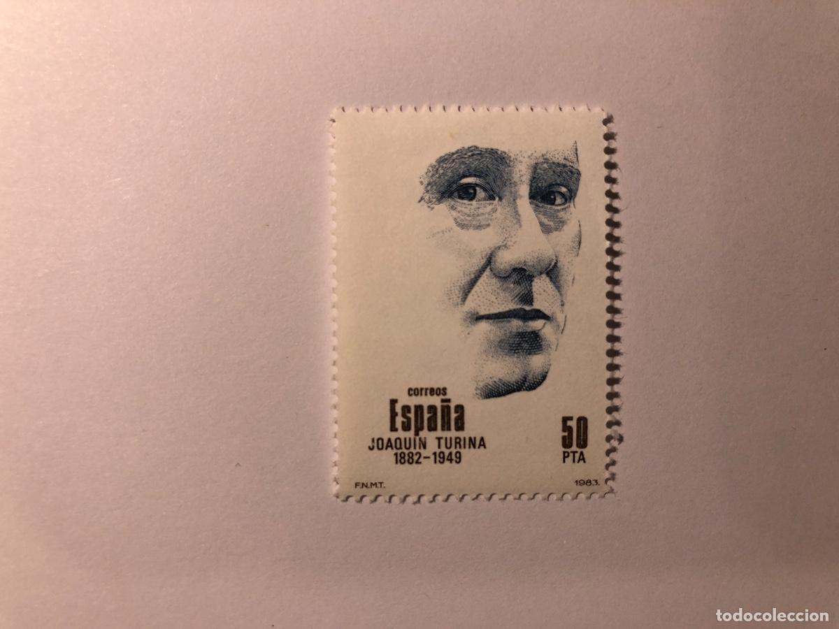 Sellos: Sello postal Correos Espa&ntilde;a de 1983. Valor facial 50 PTA. Edifil 2707. Joaqu&iacute;n Turina. Nuevo