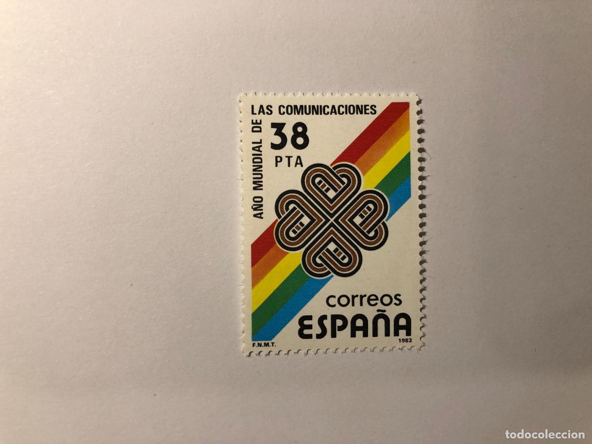 Sellos: Sello postal Correos Espa&ntilde;a de 1983. Valor facial 38 PTA. Edifil 2709. A&ntilde;o Mundial Comunicaci. Nuevo