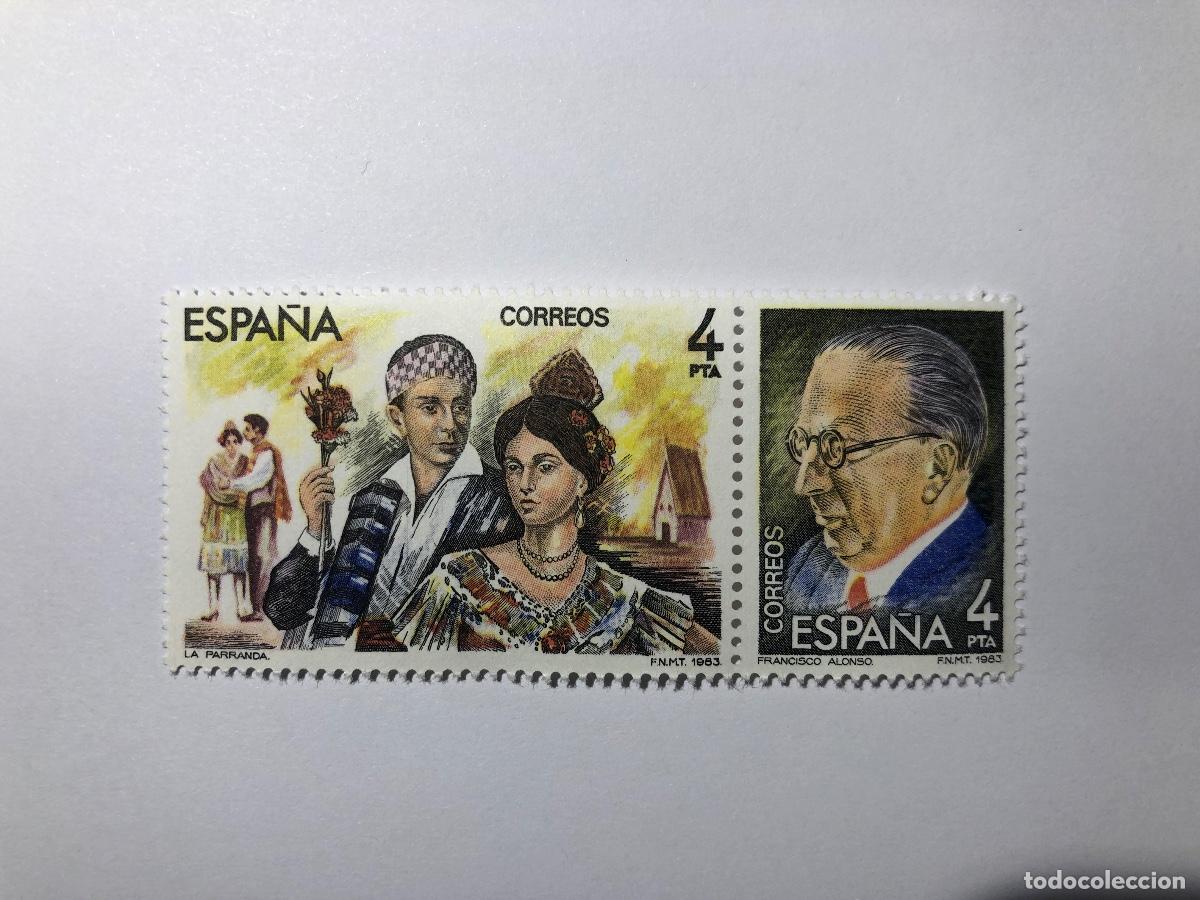 Sellos: Sello postal Correos Espa&ntilde;a de 1983. Valor facial 4 PTA. Edifil 2697-2698. La Parranda. Nuevo