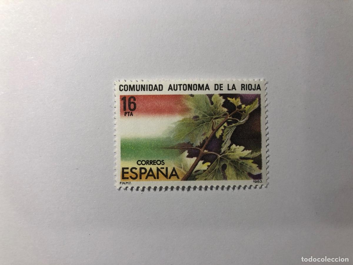 Sellos: Sello postal Correos Espa&ntilde;a de 1983. Valor facial 16 PTA. Edifil 2689. Estatuto de la Rioja. Nuevo