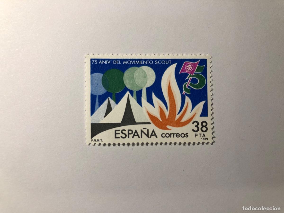 Sellos: Sello postal Correos Espa&ntilde;a de 1983. Valor facial 38 PTA. Edifil 2716. Movimiento Scout. Nuevo