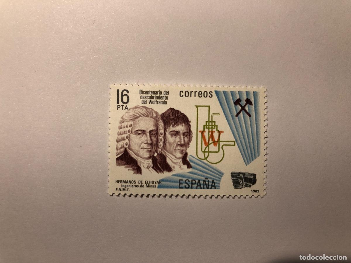 Sellos: Sello postal Correos Espa&ntilde;a de 1983 valor facial 16 PTA. Edifil 2724. Wolframio. Nuevo