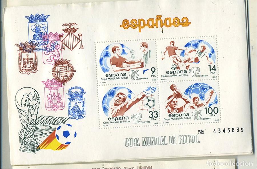 Sellos: 18 HOJAS BLOQUE ESPA&Ntilde;A 82 COPA MUNDIAL DE FUTBOL EDIFIL 2664