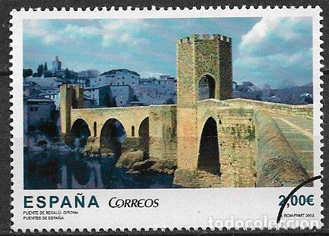 Sellos: 2013 Puentes de Espa&ntilde;a, Besal&uacute;, Gerona, EDIFIL n&ordm; 4794 (o)
