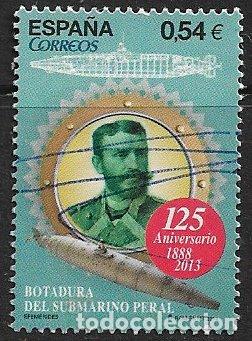 Sellos: 2014 125 A&ntilde;os de la botadura del submarino Peral, EDIFIL n&ordm; 4870 (o)