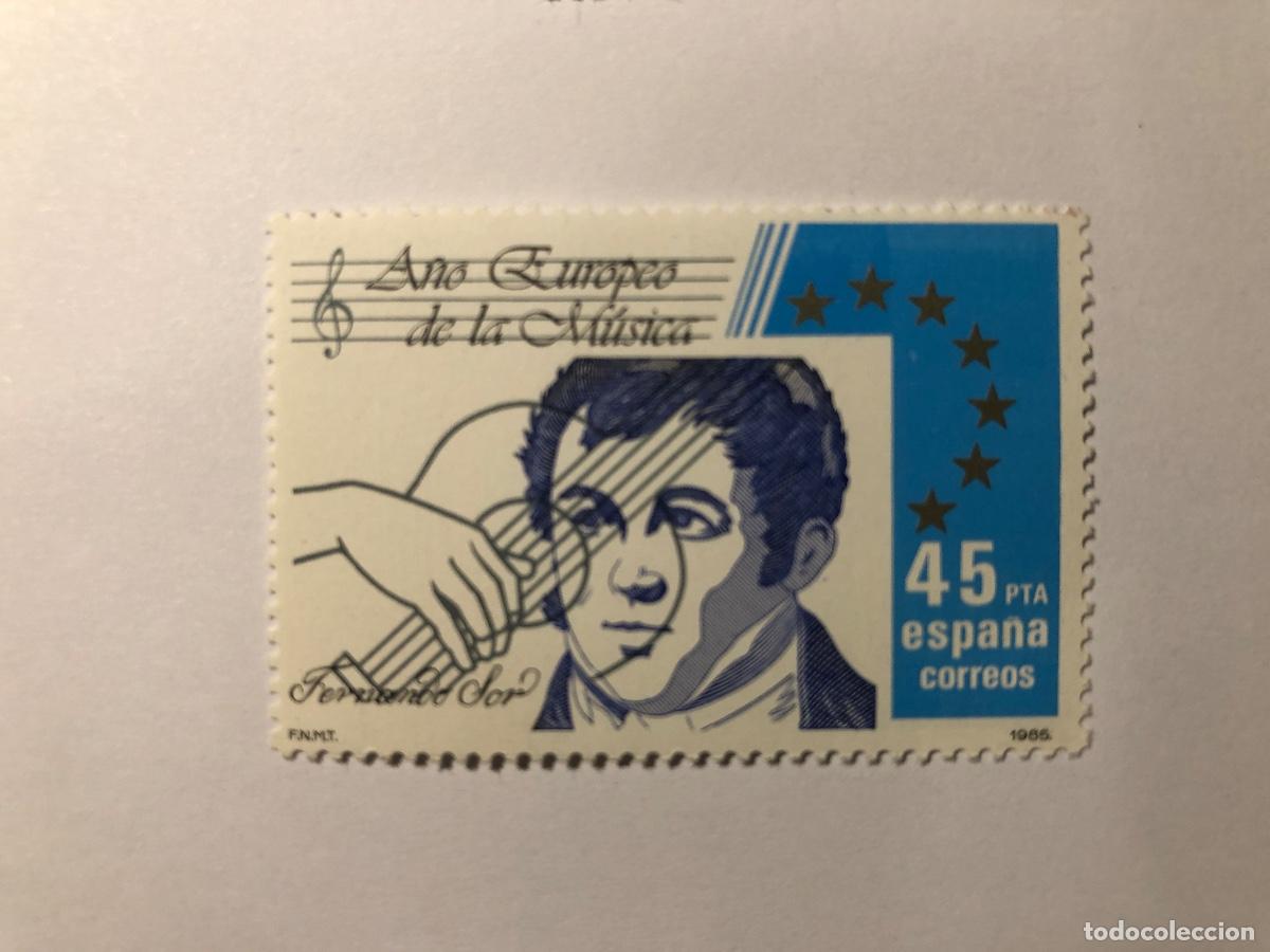 Sellos: Sello postal Correos Espa&ntilde;a de 1985 valor facial 45 PTA. Edifil 2805. A&ntilde;o Europeo d la M&uacute;sica. Nuevo
