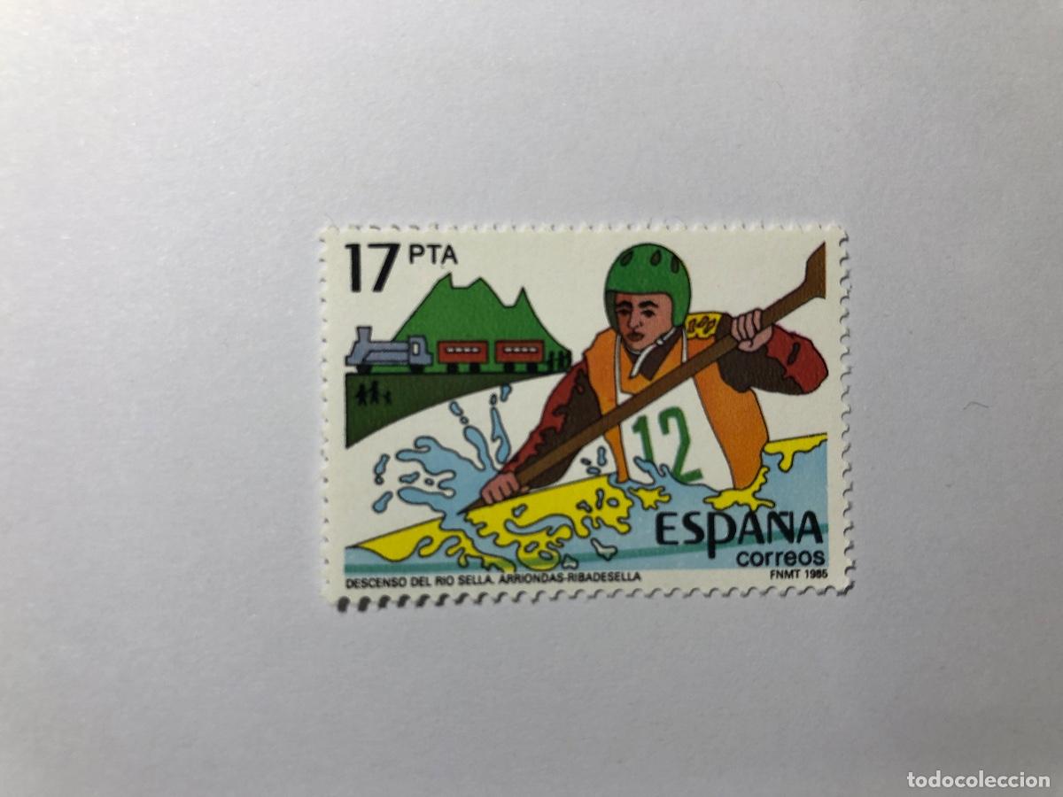 Sellos: Sello postal Correos Espa&ntilde;a de 1985 valor facial 17 PTA. Edifil 2785. Descenso del R&iacute;o Sella. Nuevo