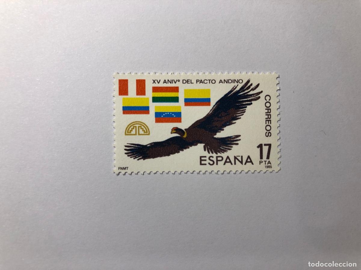 Sellos: Sello postal Correos Espa&ntilde;a de 1985 valor facial 17 PTA. Edifil 2778. Pacto Andino. Nuevo