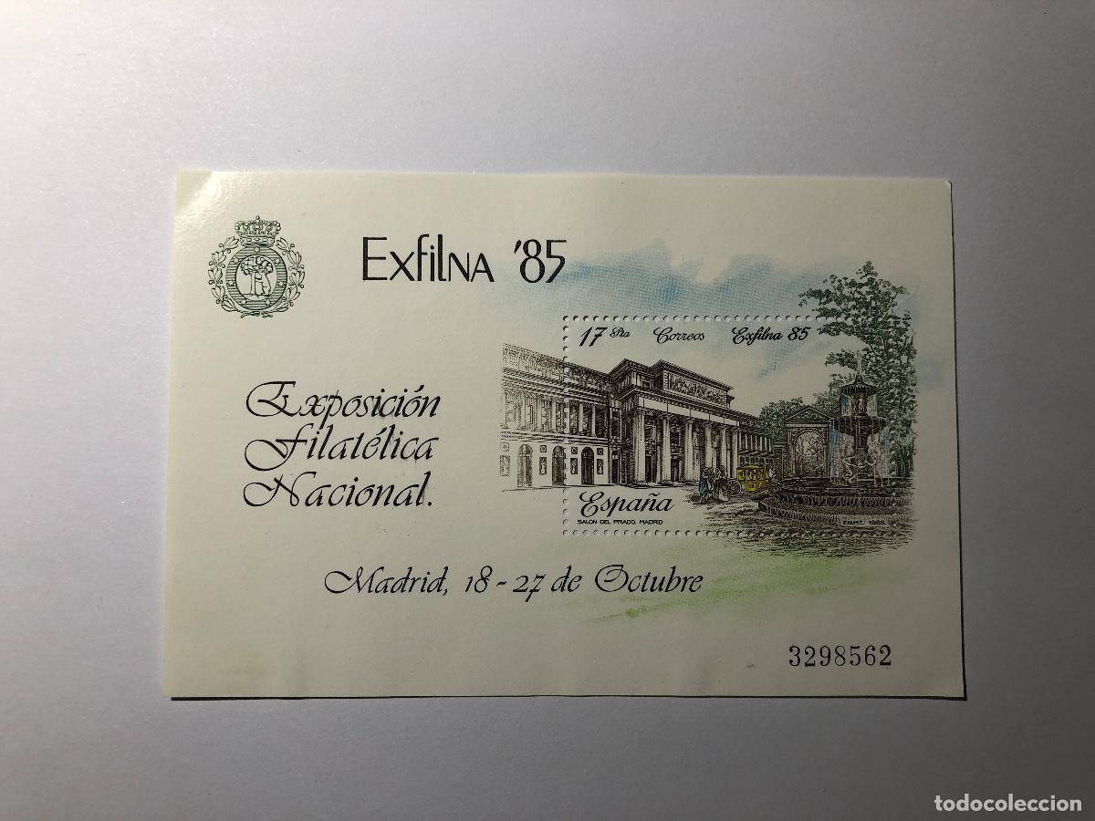 Sellos: Sello postal Correos Espa&ntilde;a de 1985 valor facial 17 PTA. Edifil 2814. Hoja bloque Exfilna '85. Nuevo